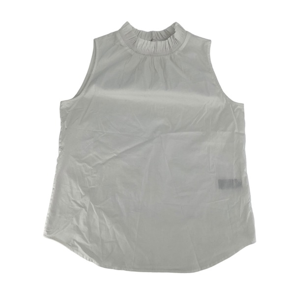 Banana Republic White Sleeveless Ruffled High Neck Blouse Size XS Petite Women’s - Picture 1 of 5